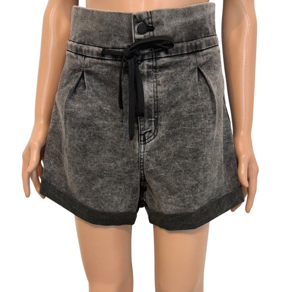 Sincerely Jules 9 29 high rise paperbag cuffed stonewash shorts SH 3019